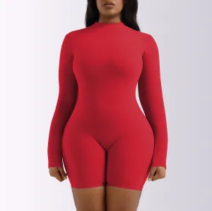 Curve Couture Long Sleeve Fitted Romper