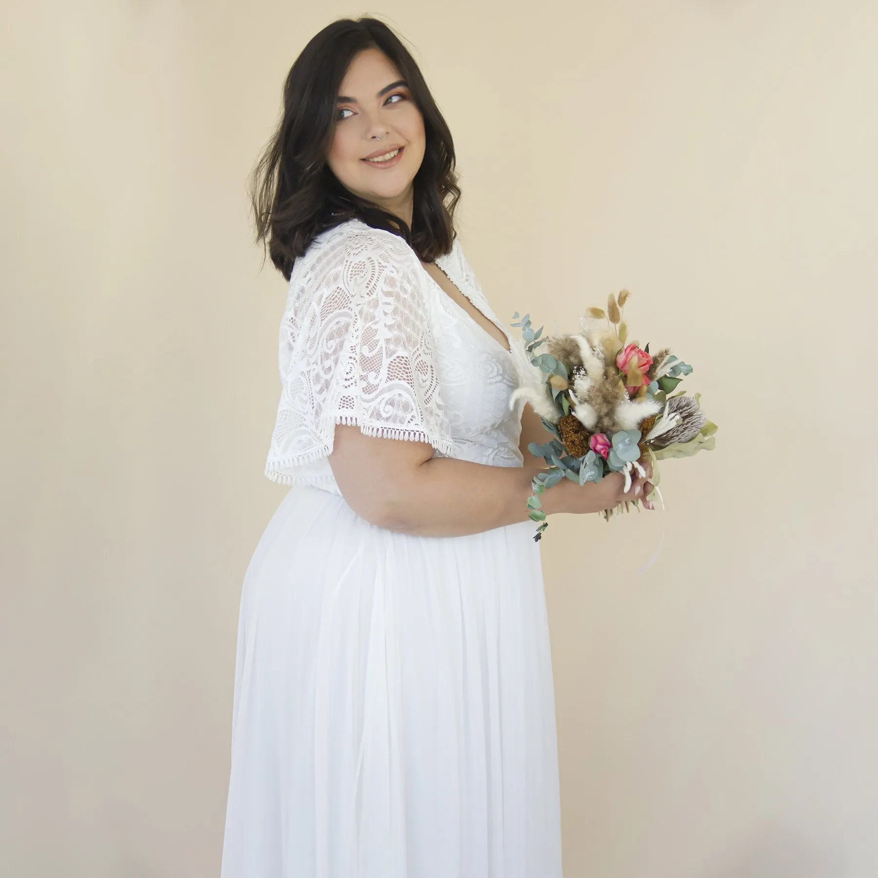 Curvy Dress With Chiffon #1321