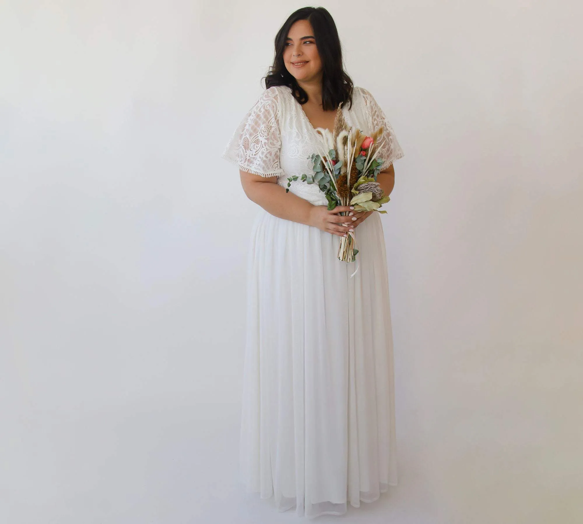 Curvy Dress With Chiffon #1321