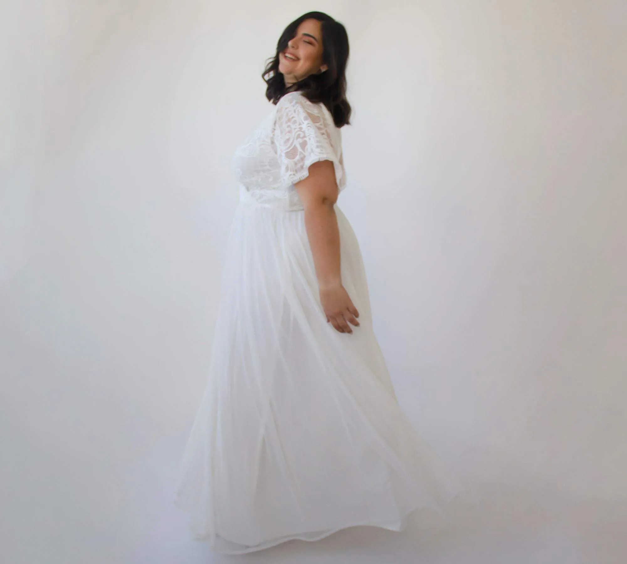 Curvy Dress With Chiffon #1321