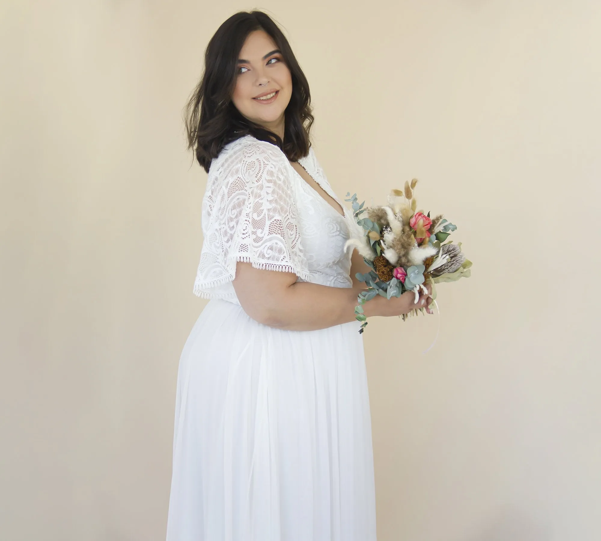 Curvy Dress With Chiffon #1321
