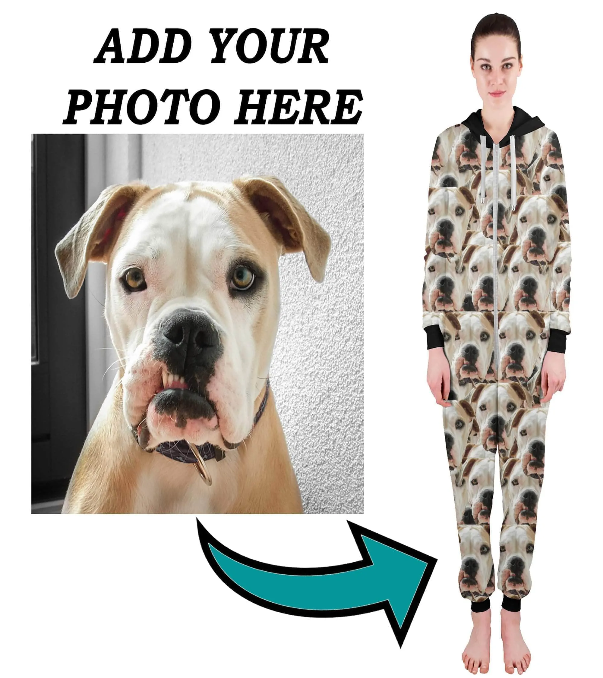 Custom Adult Onesie Pajamas | Personalized Face On Jumpsuit Pajamas