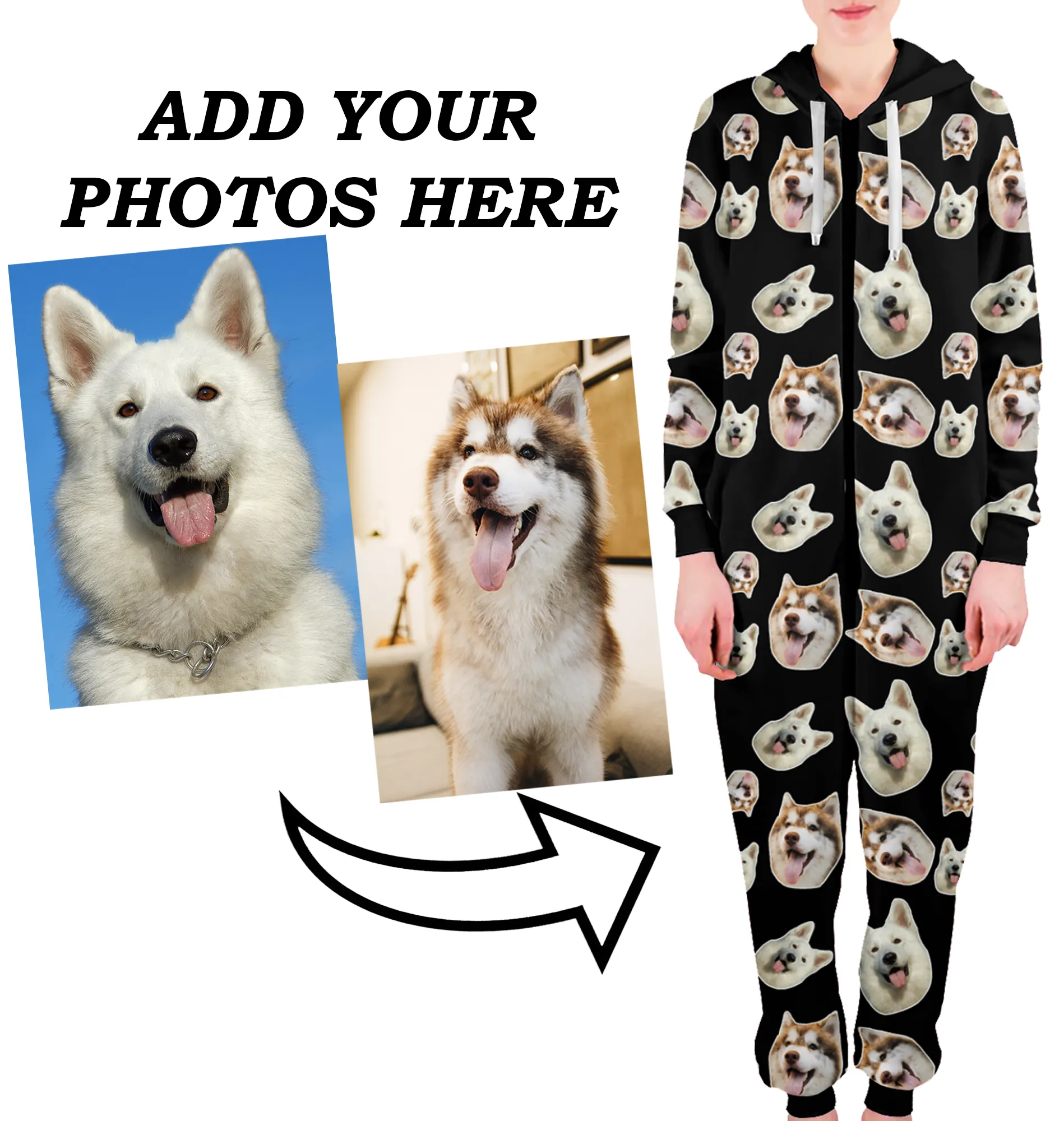 Custom Adult Onesie Pajamas | Personalized Face On Jumpsuit Pajamas