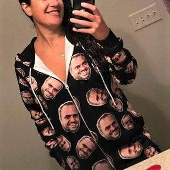Custom Adult Onesie Pajamas | Personalized Face On Jumpsuit Pajamas