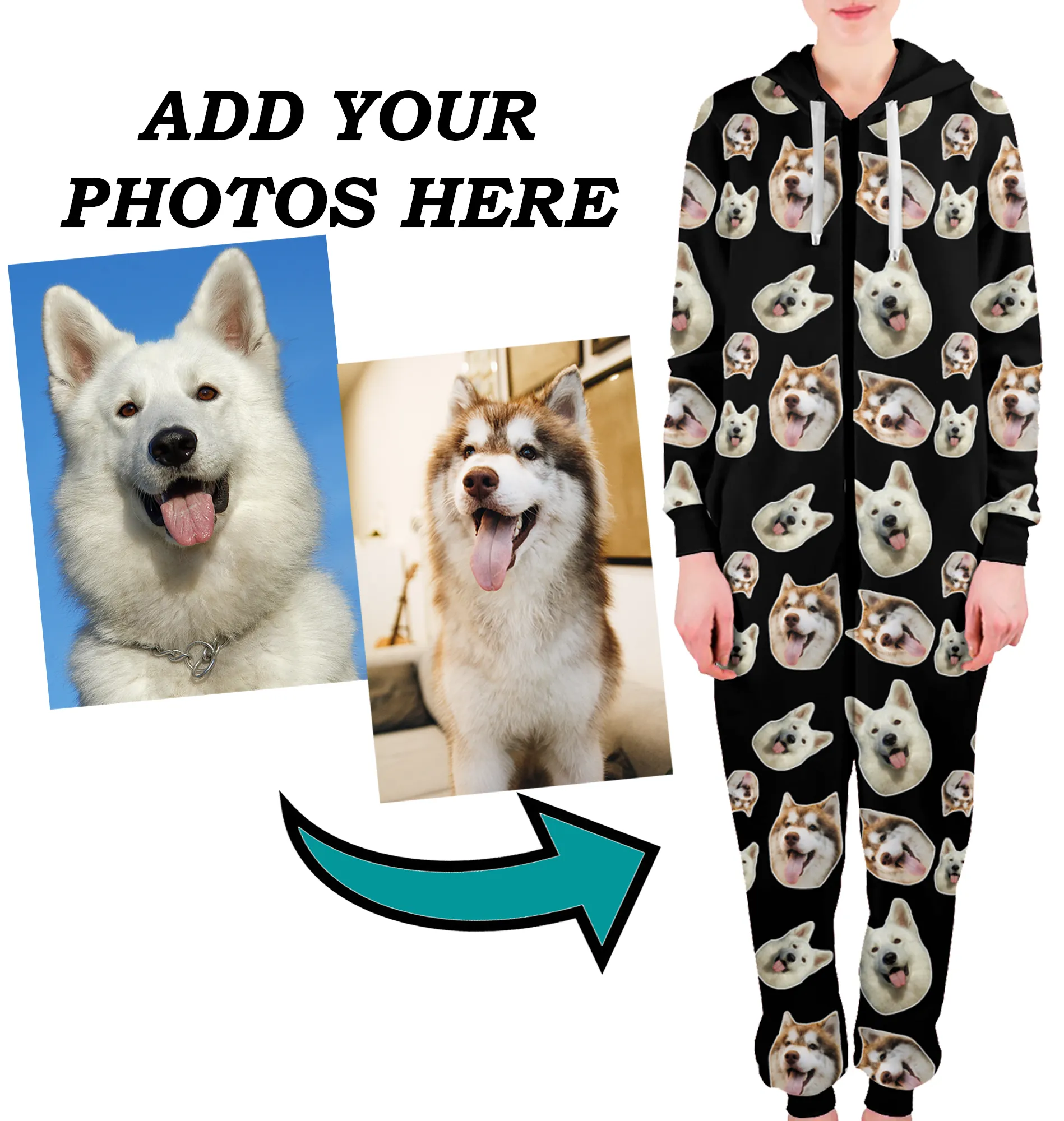 Custom Adult Onesie Pajamas | Personalized Face On Jumpsuit Pajamas
