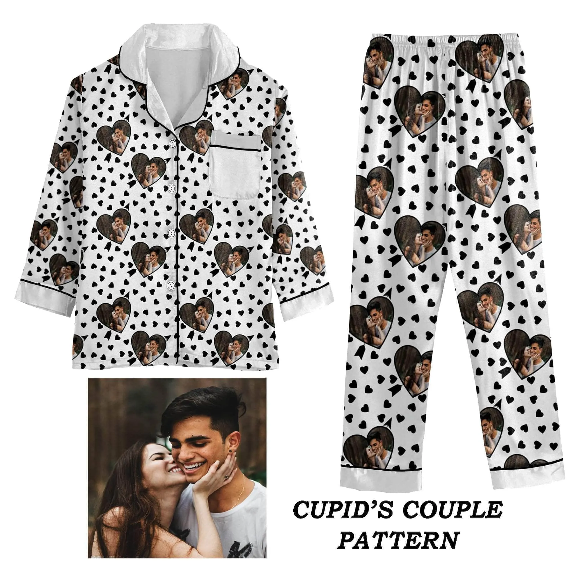 Custom Photo Pajamas | Personalized Special Love Hearts / Lips Pajama Set