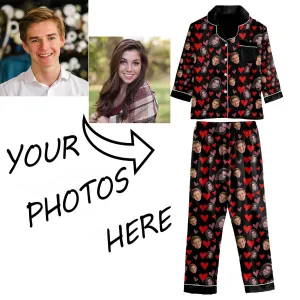 Custom Photo Pajamas | Personalized Special Love Hearts / Lips Pajama Set