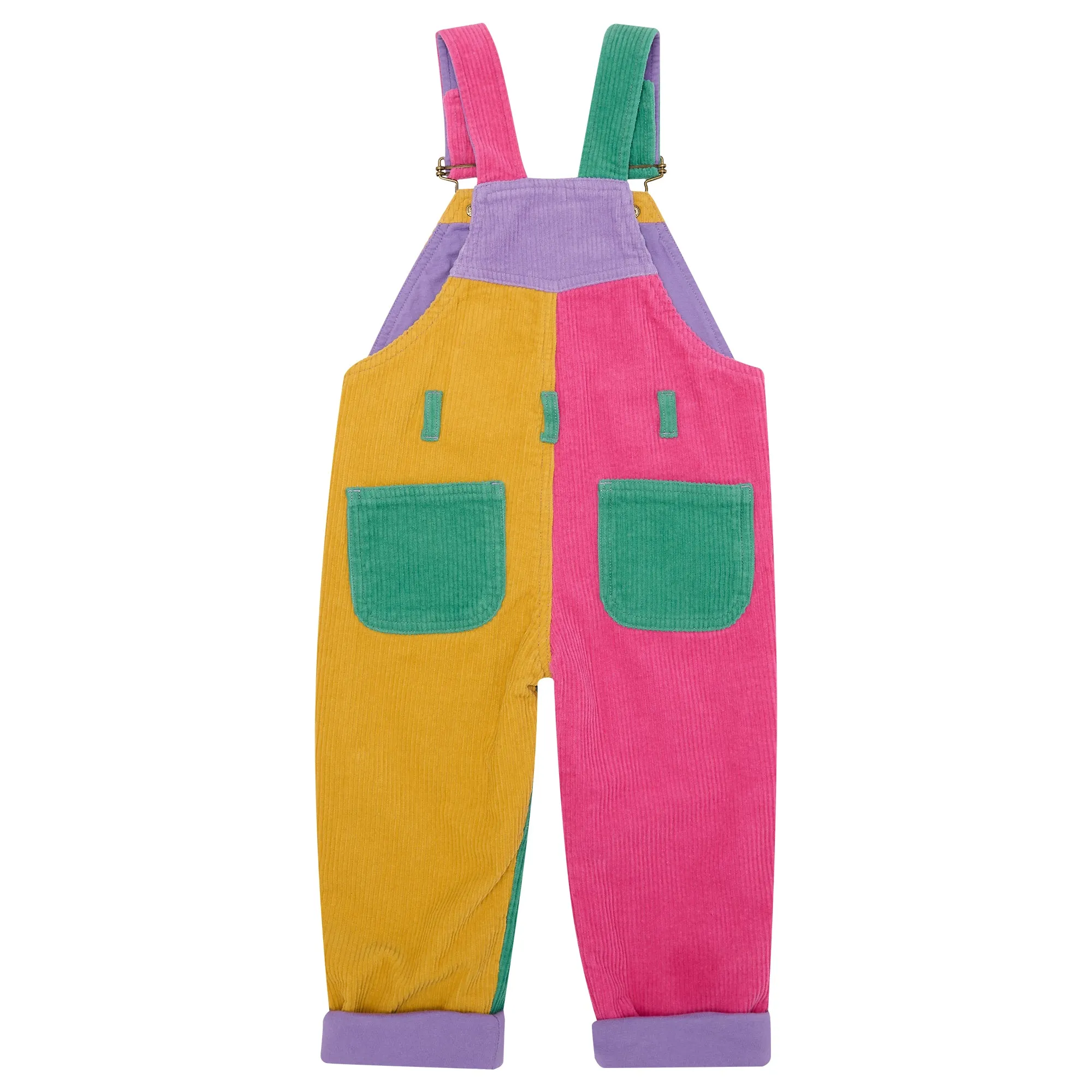 Cute and Chunky Patchwork Cord Overalls