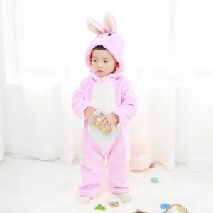 Cute Cartoon Flannel Baby Rompers