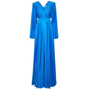 Cutout Pleated Satin Jumpsuit