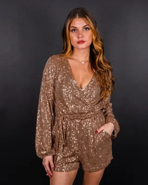 Dance With Me Pocketed Sequins Romper