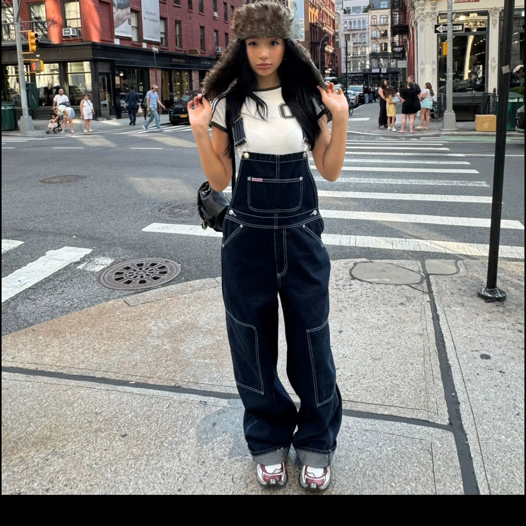 Dark Denim Loose Fit Overalls