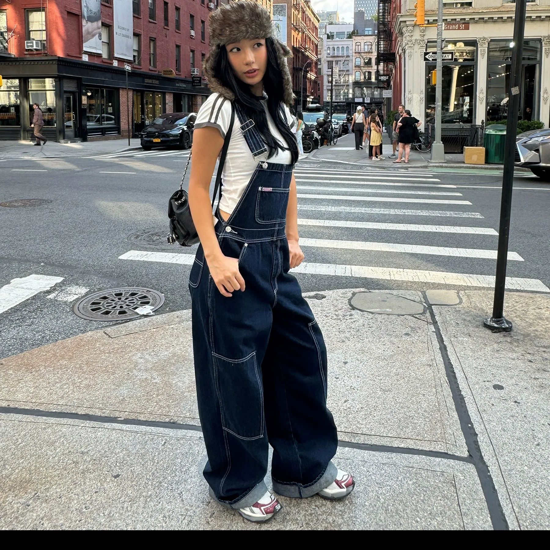 Dark Denim Loose Fit Overalls