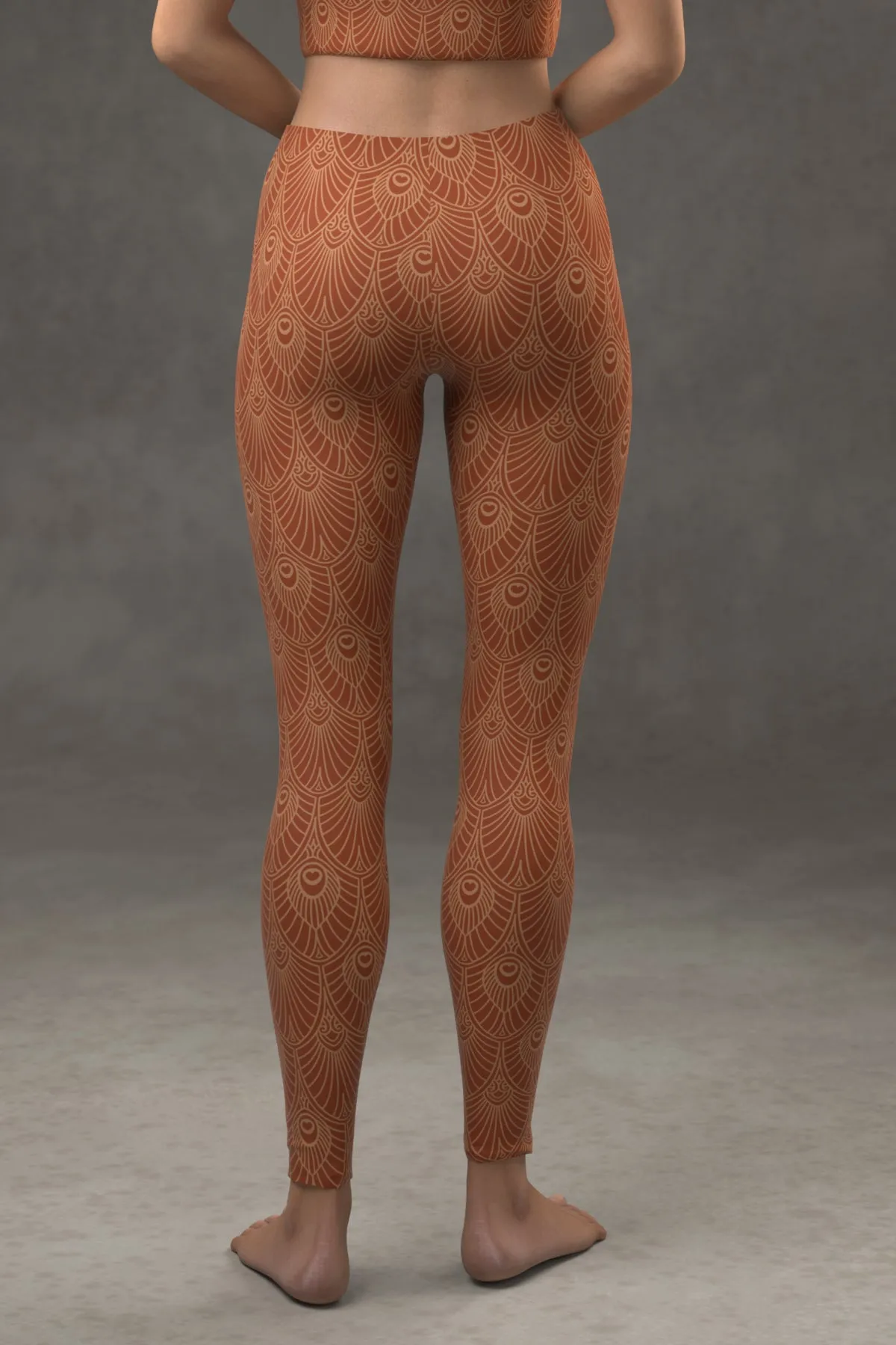 Deco Fan Leggings: Cinnamon