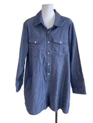 Denim Blue Bust Pocket Shirt Dress