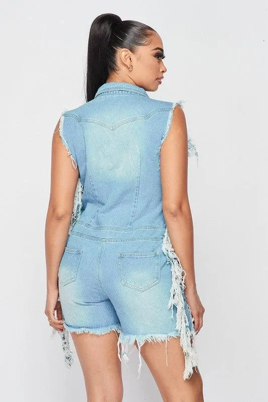 DENIM ROMPER