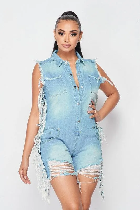 DENIM ROMPER