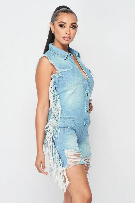 DENIM ROMPER