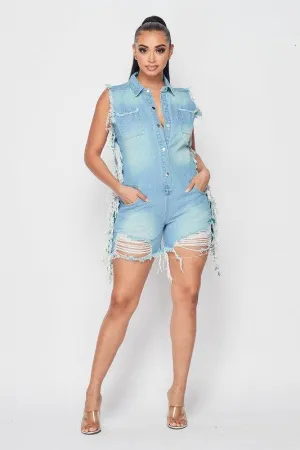 DENIM ROMPER