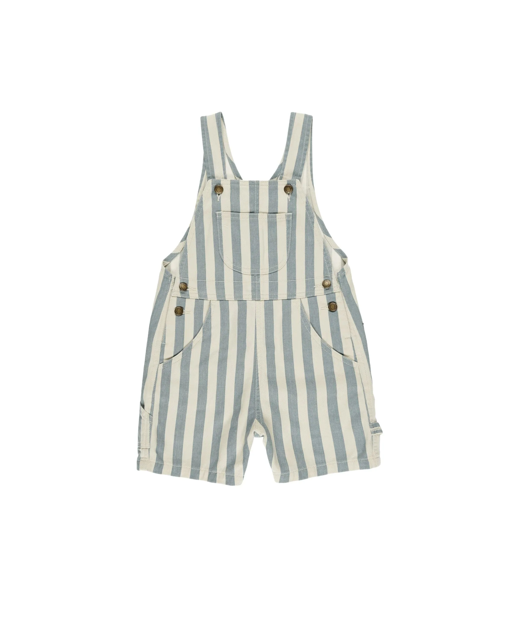 Denim Shortalls || Ocean Stripe | Rylee   Cru