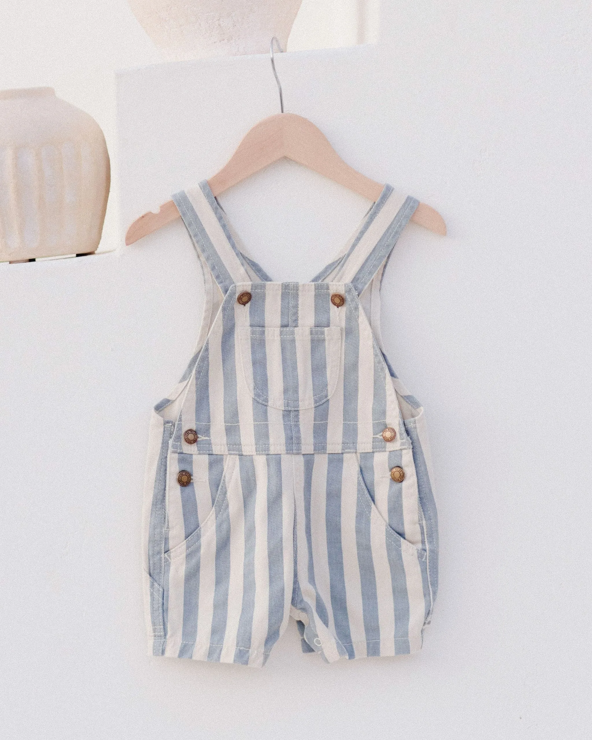 Denim Shortalls || Ocean Stripe | Rylee   Cru