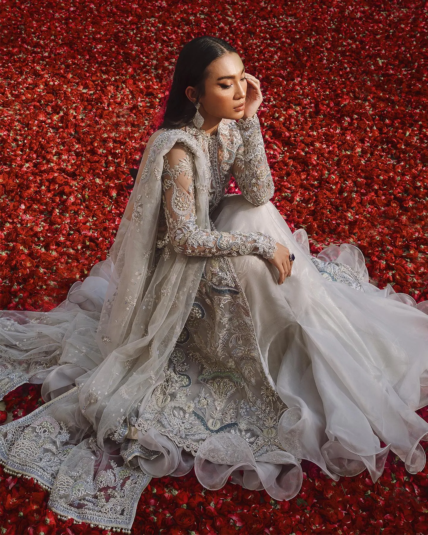 Designer Indian Chiffon Maxi Dress for Bride #BN1230