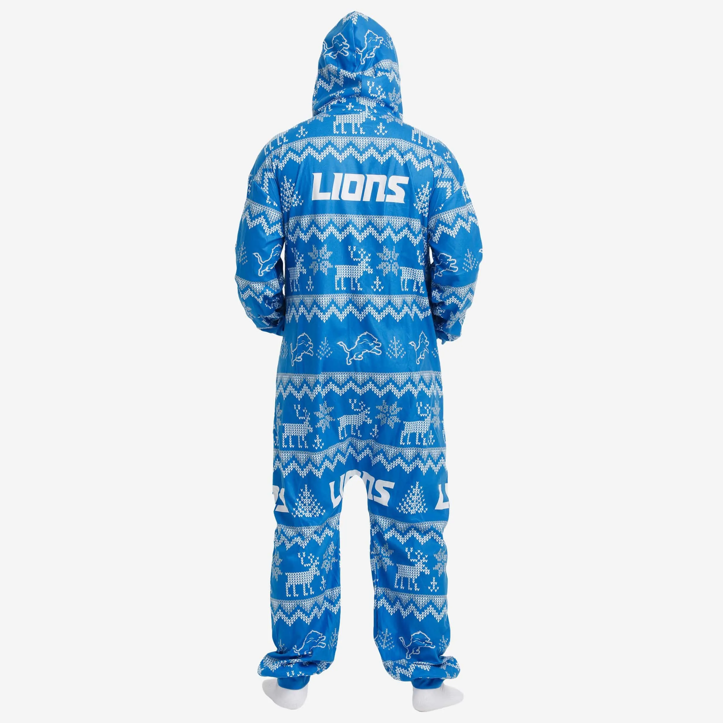 Detroit Lions Ugly Pattern One Piece Pajamas