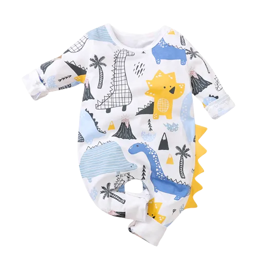 Dinosaur Print Baby Suit Romper