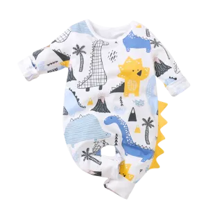 Dinosaur Print Baby Suit Romper