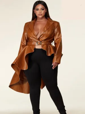Dramatic Faux Leather Jacket