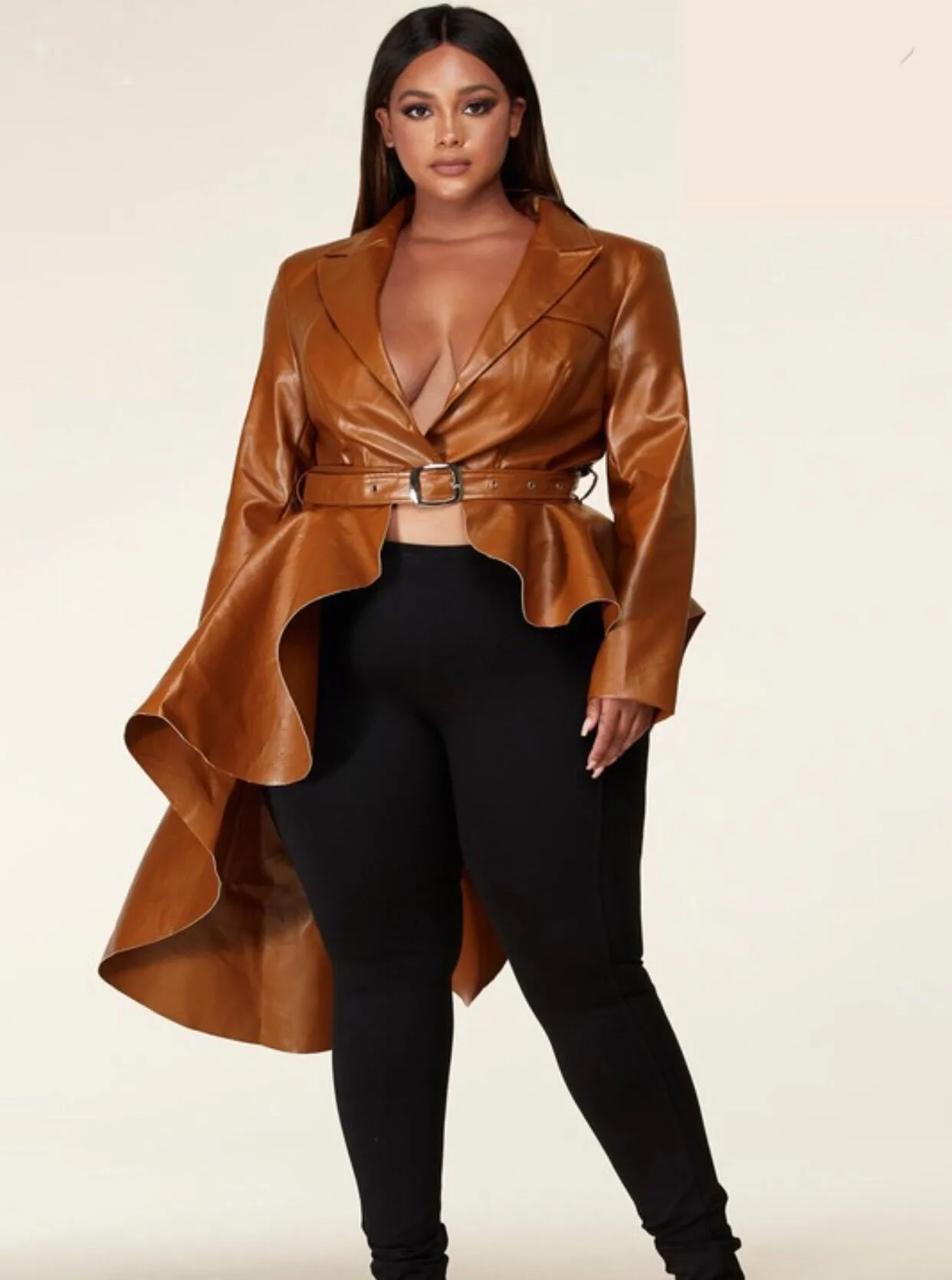 Dramatic Faux Leather Jacket