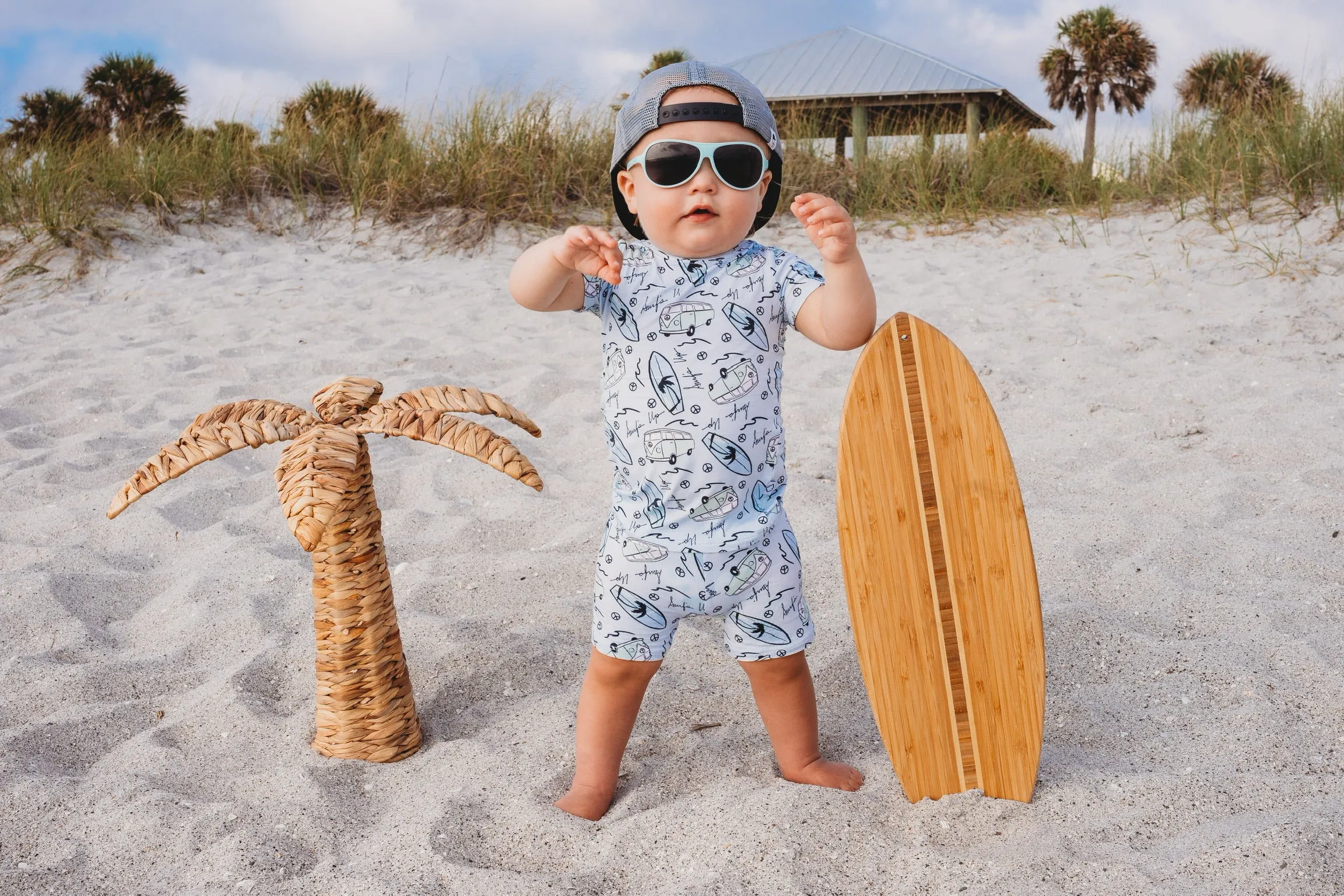 Dream Big Little Co Surf's Up Dream Short Set
