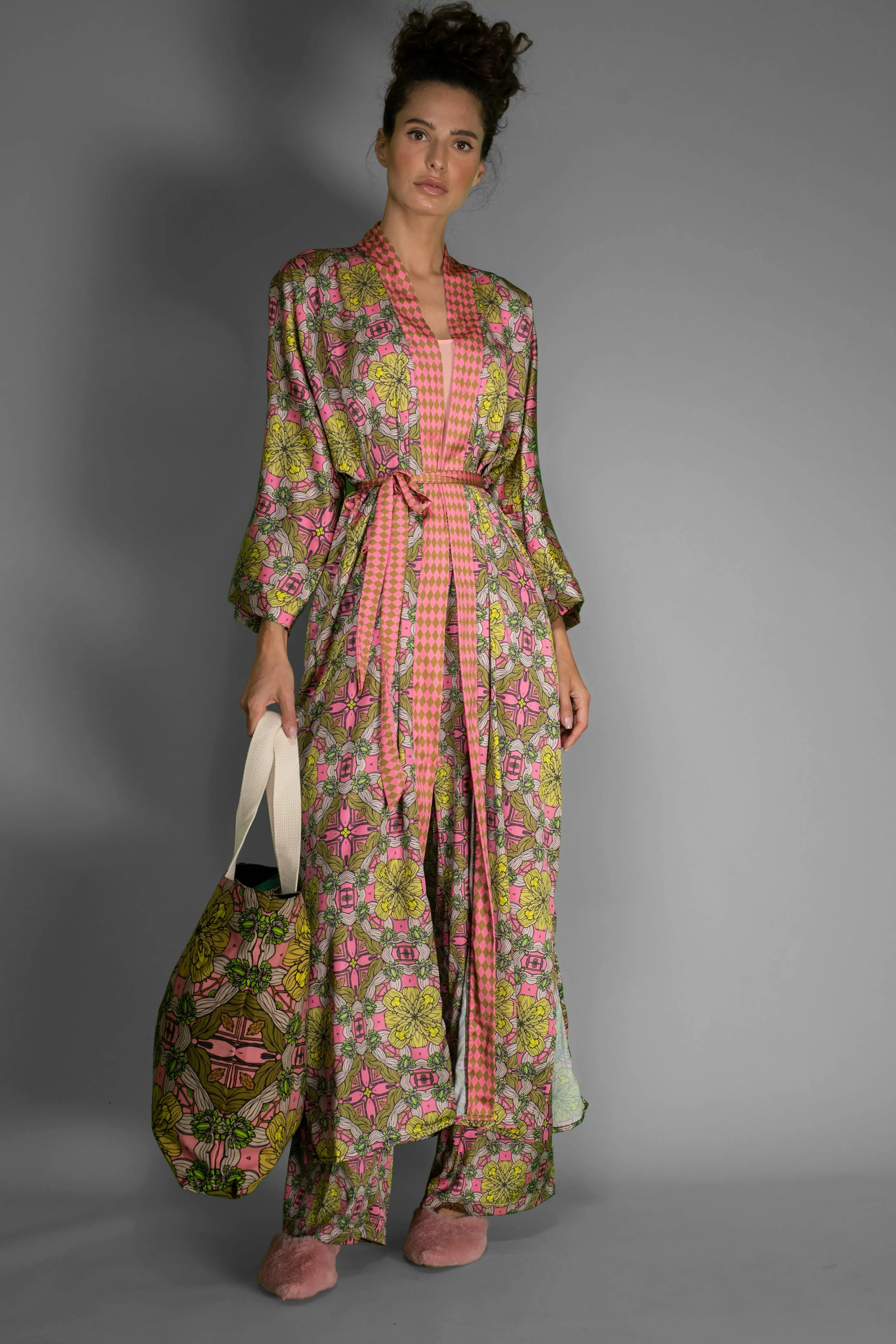 Duchess Floral Satin Kimono