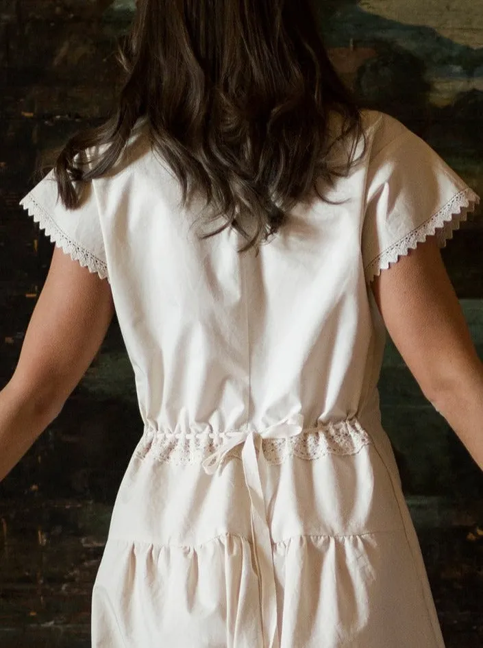 Duchess Morning - Victorian Inspired Onesie in Ecru Cotton