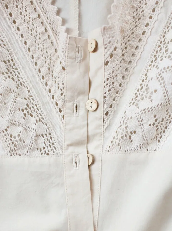 Duchess Morning - Victorian Inspired Onesie in Ecru Cotton
