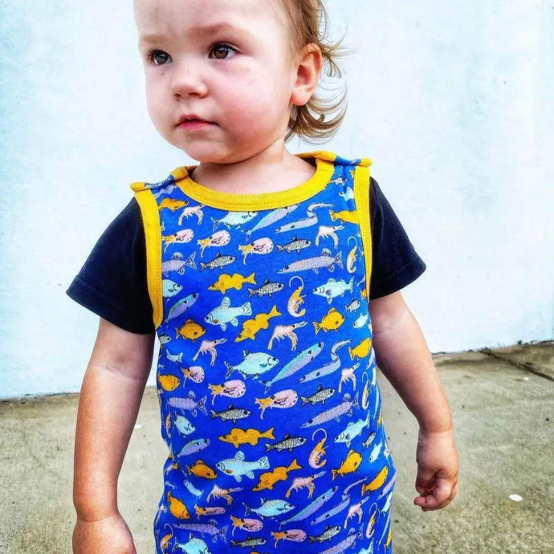 DUNS Sweden Fish Dungarees - Blue