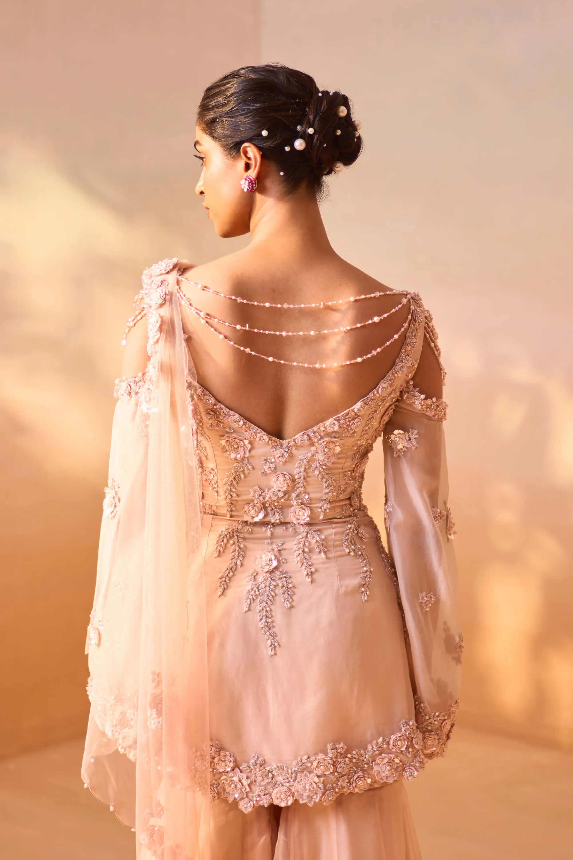 Dusty rose garara and peplum set