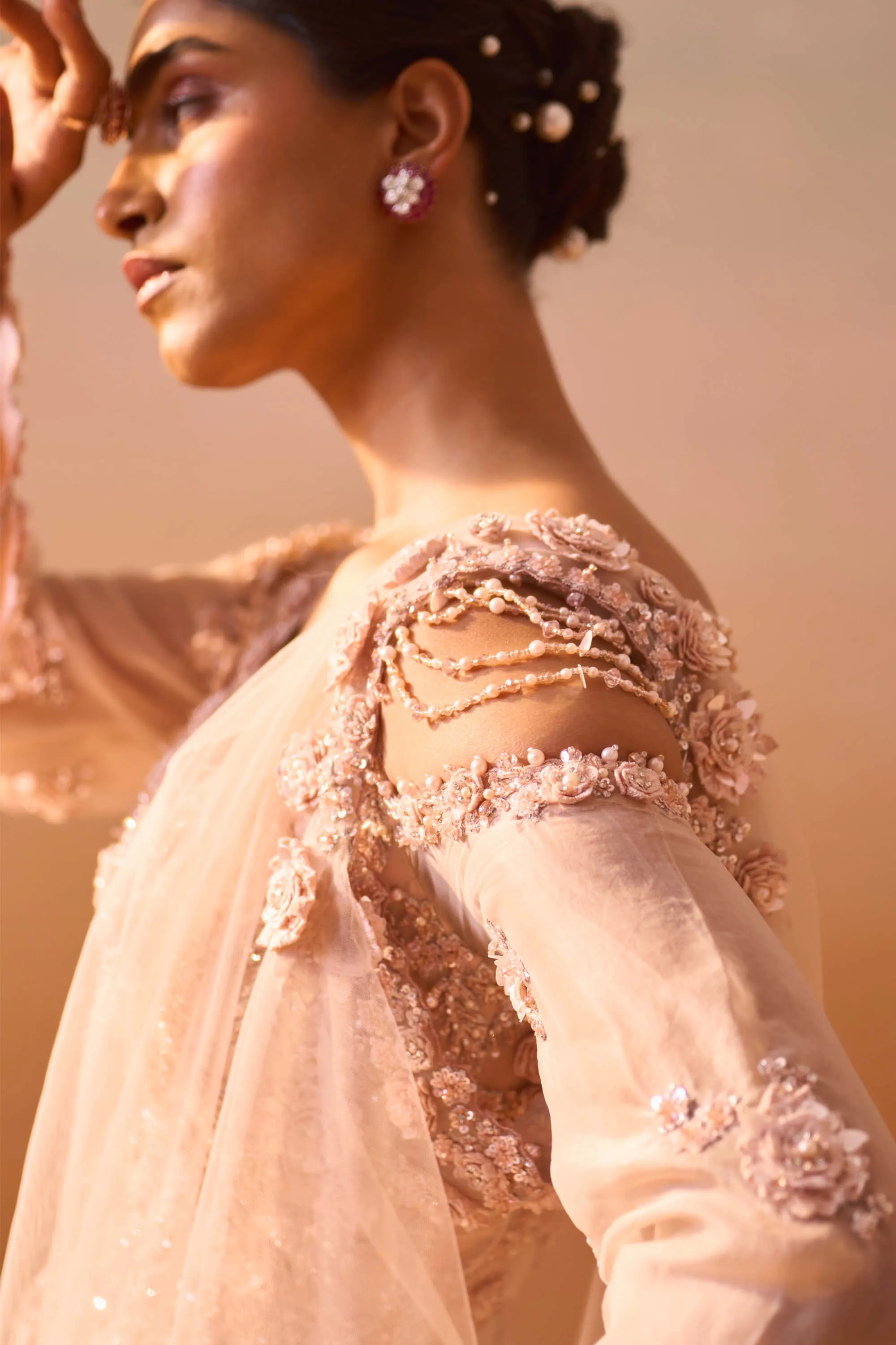 Dusty rose garara and peplum set