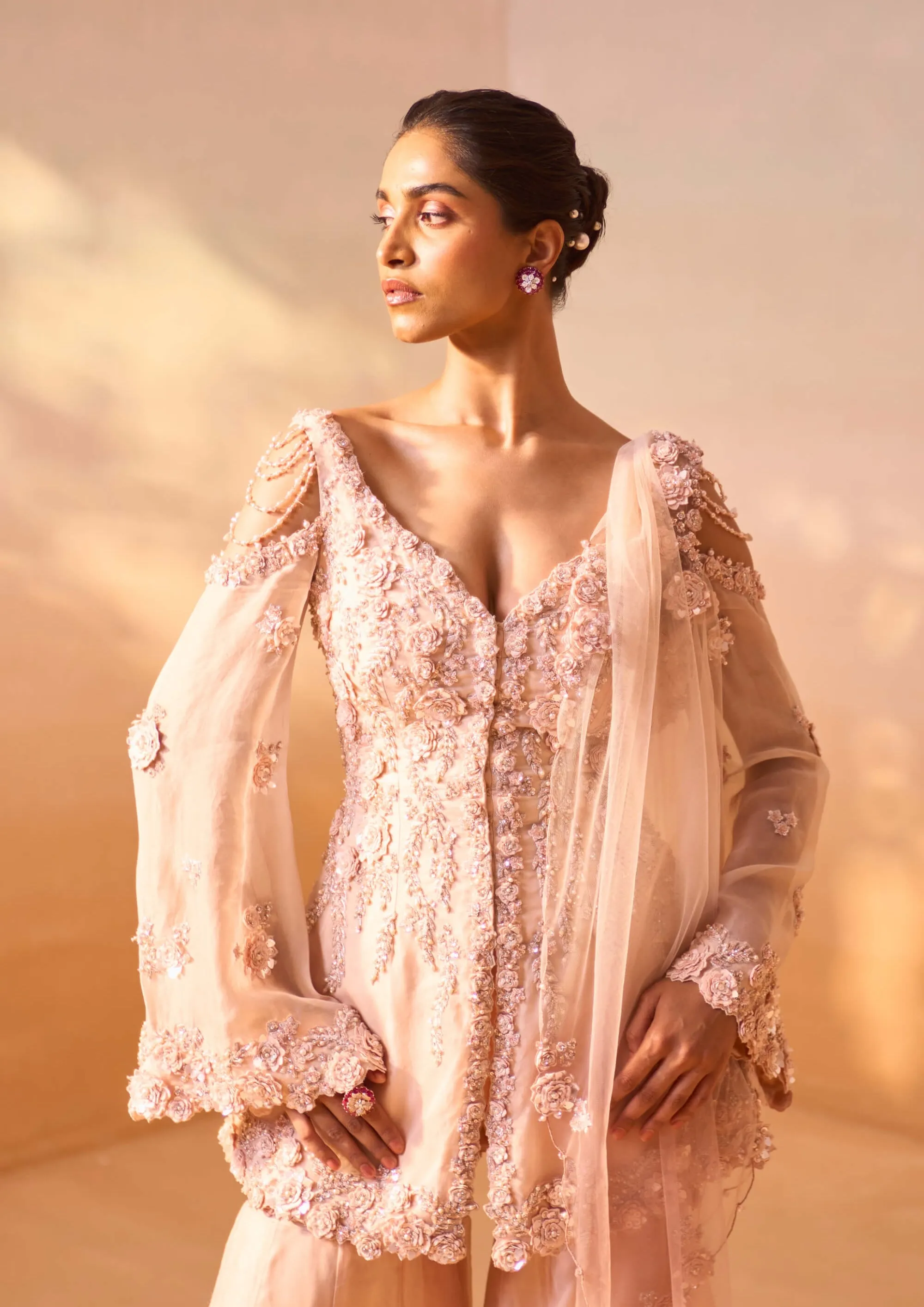 Dusty rose garara and peplum set