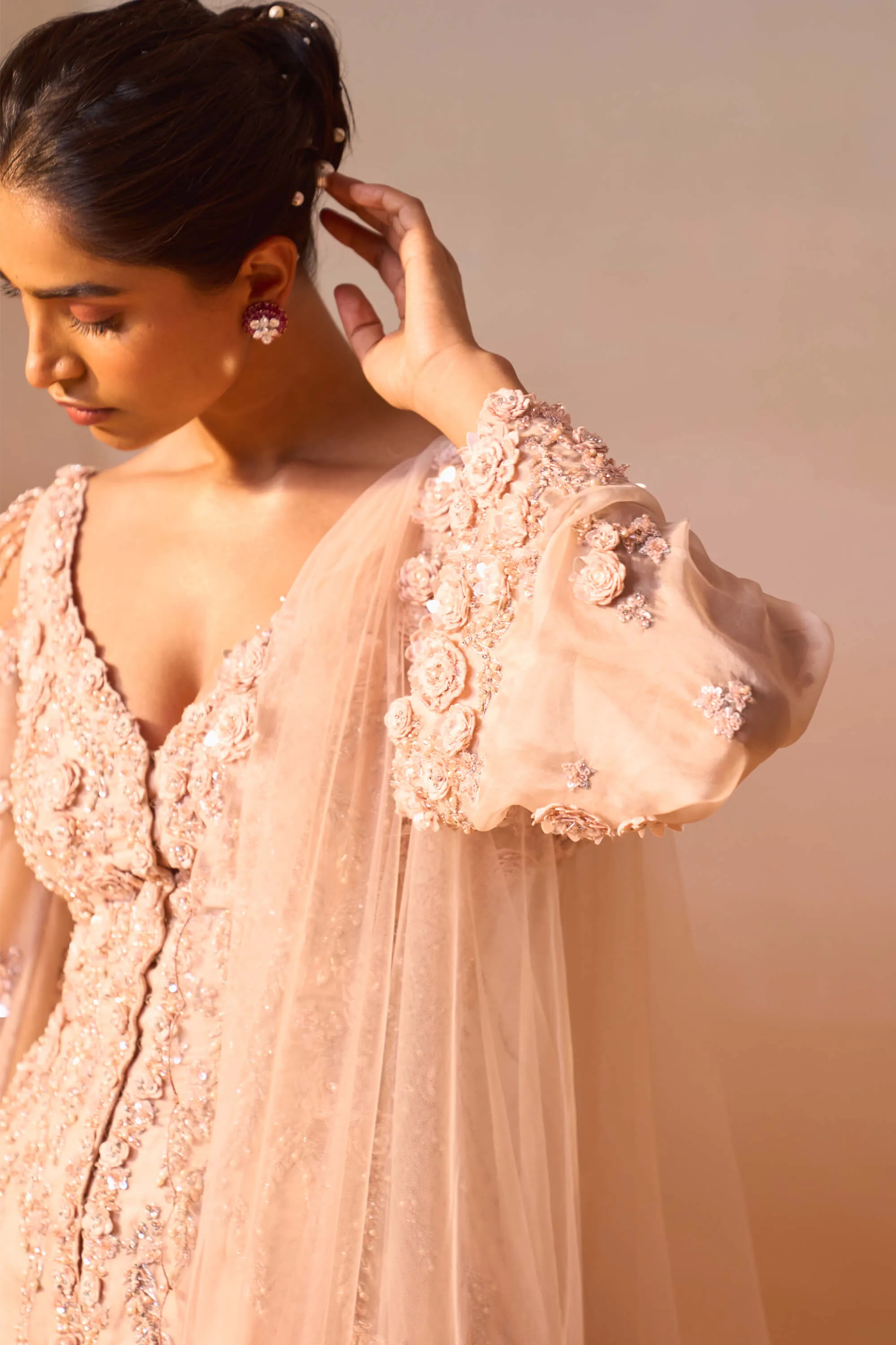 Dusty rose garara and peplum set