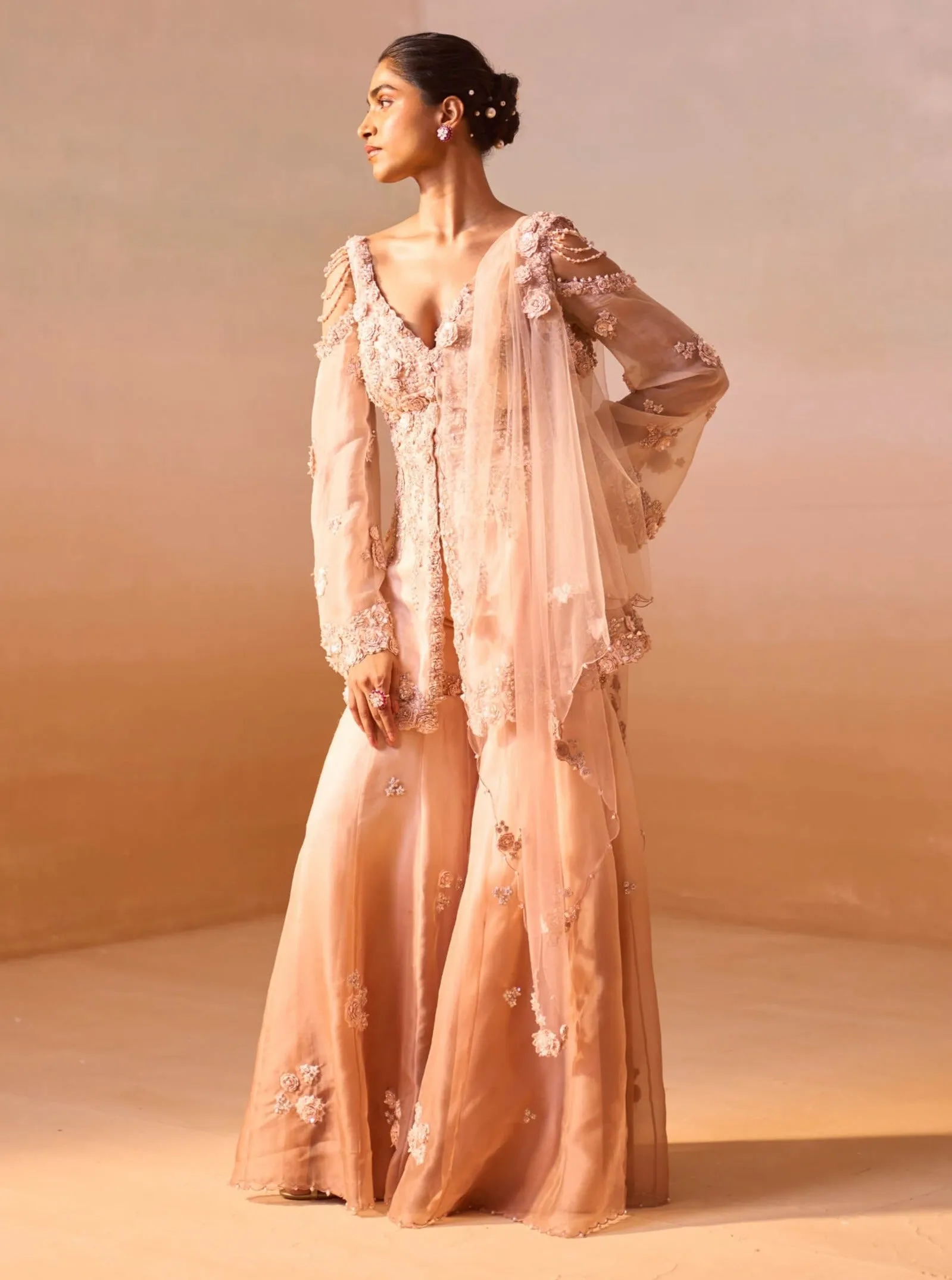 Dusty rose garara and peplum set