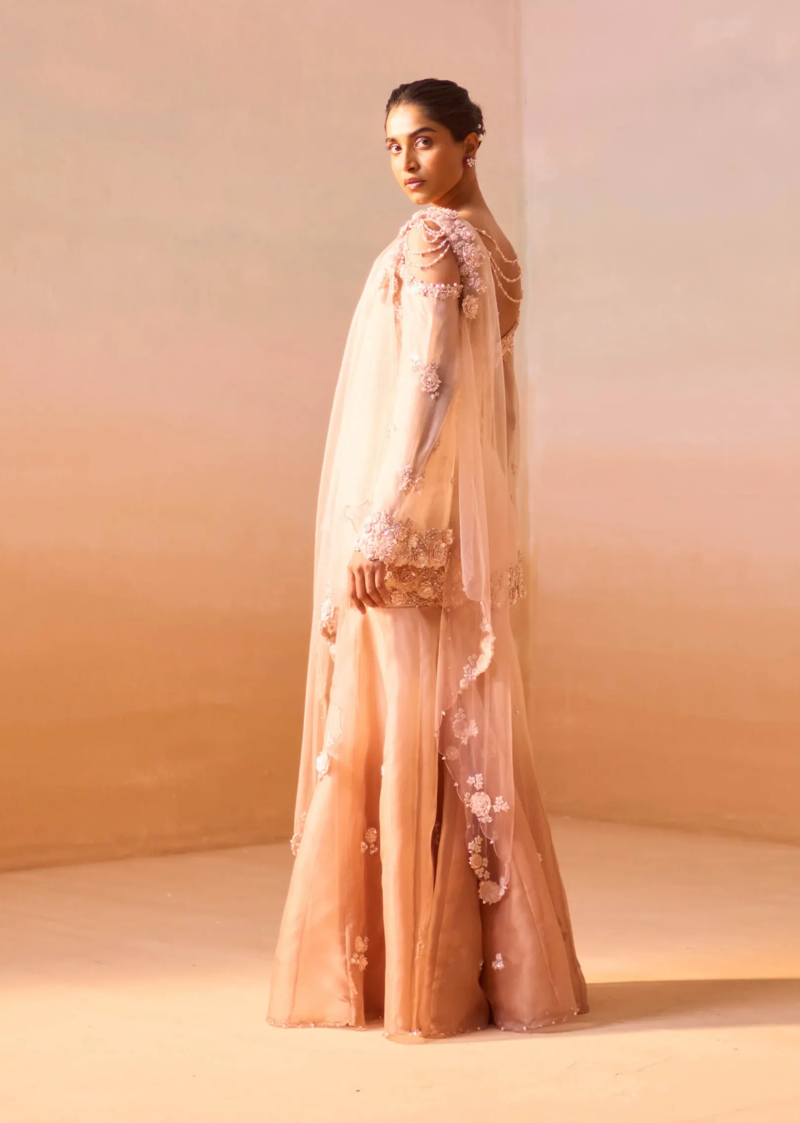Dusty rose garara and peplum set