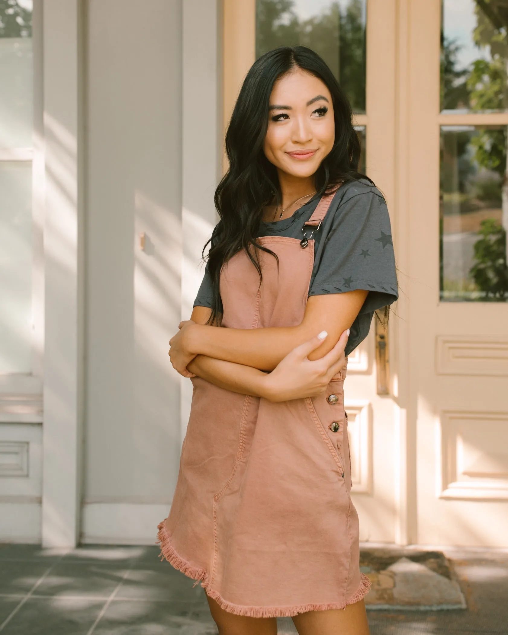Dylan Overall Dress // Clay