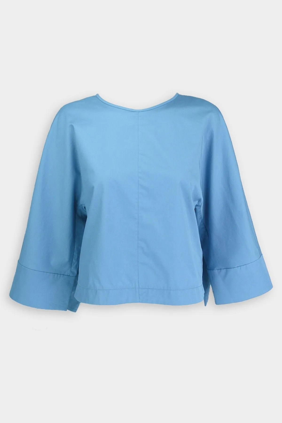 Eco Poplin Sculpted Top in Kairi Blue