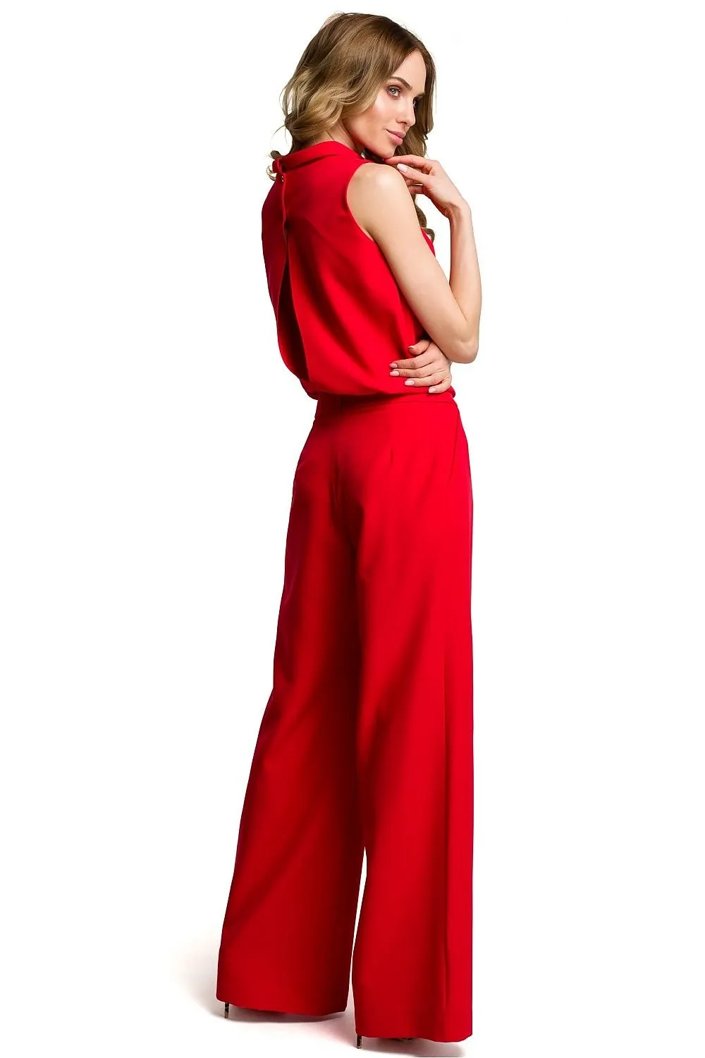Elegant Formal Jumpsuit with Slit Back