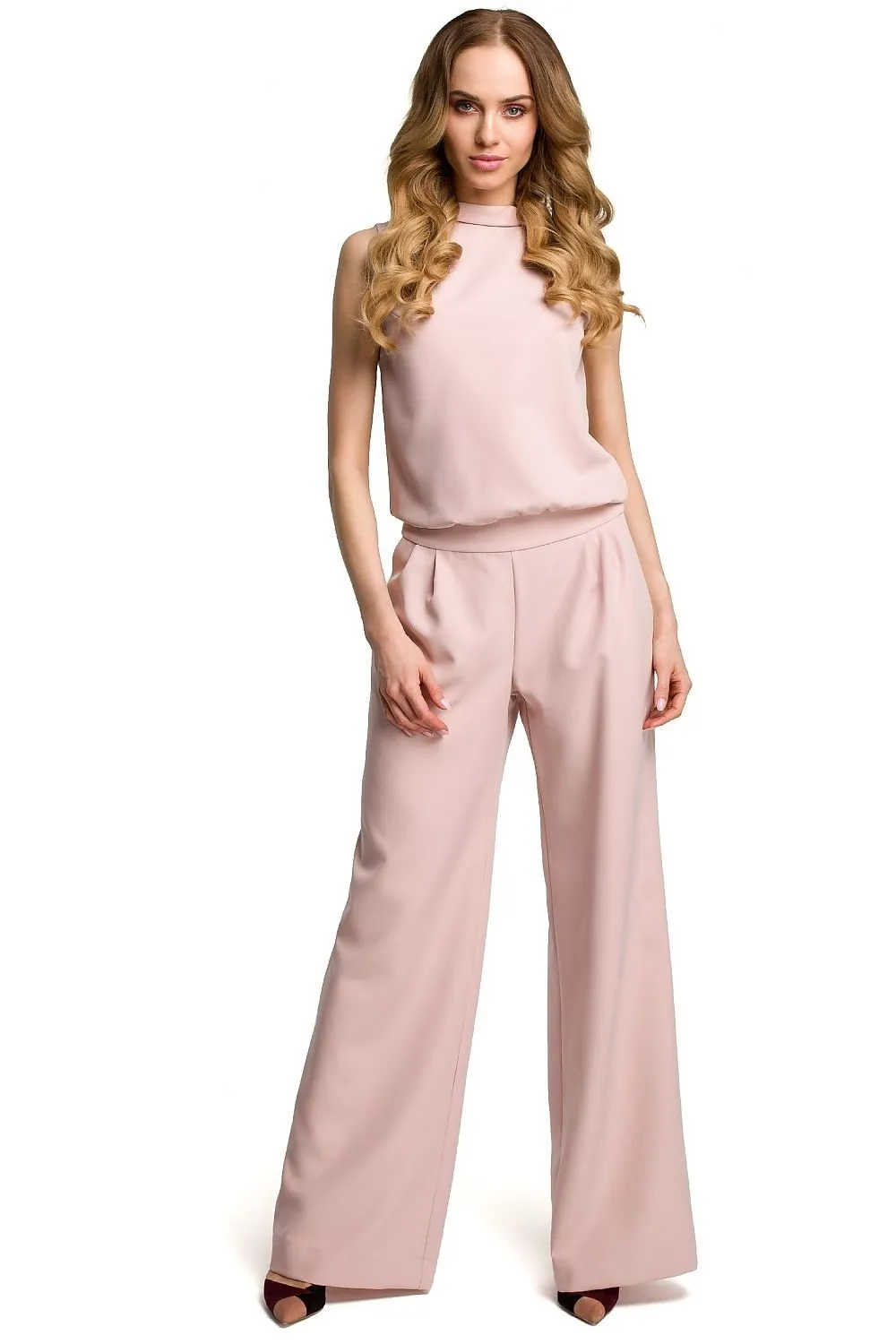 Elegant Formal Jumpsuit with Slit Back
