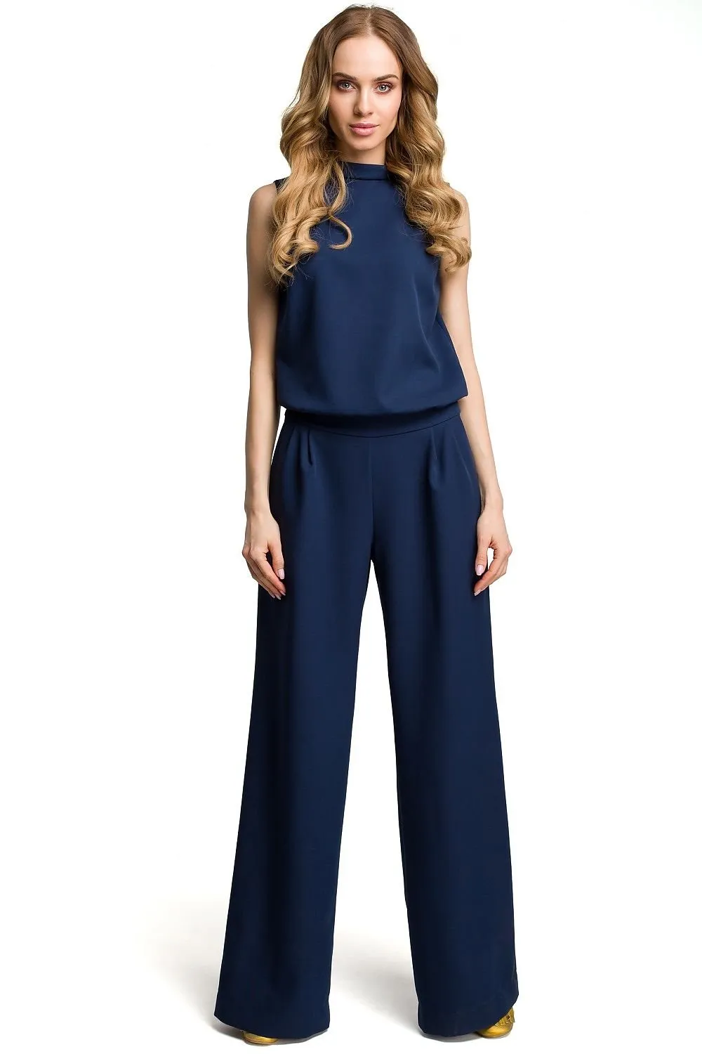 Elegant Formal Jumpsuit with Slit Back