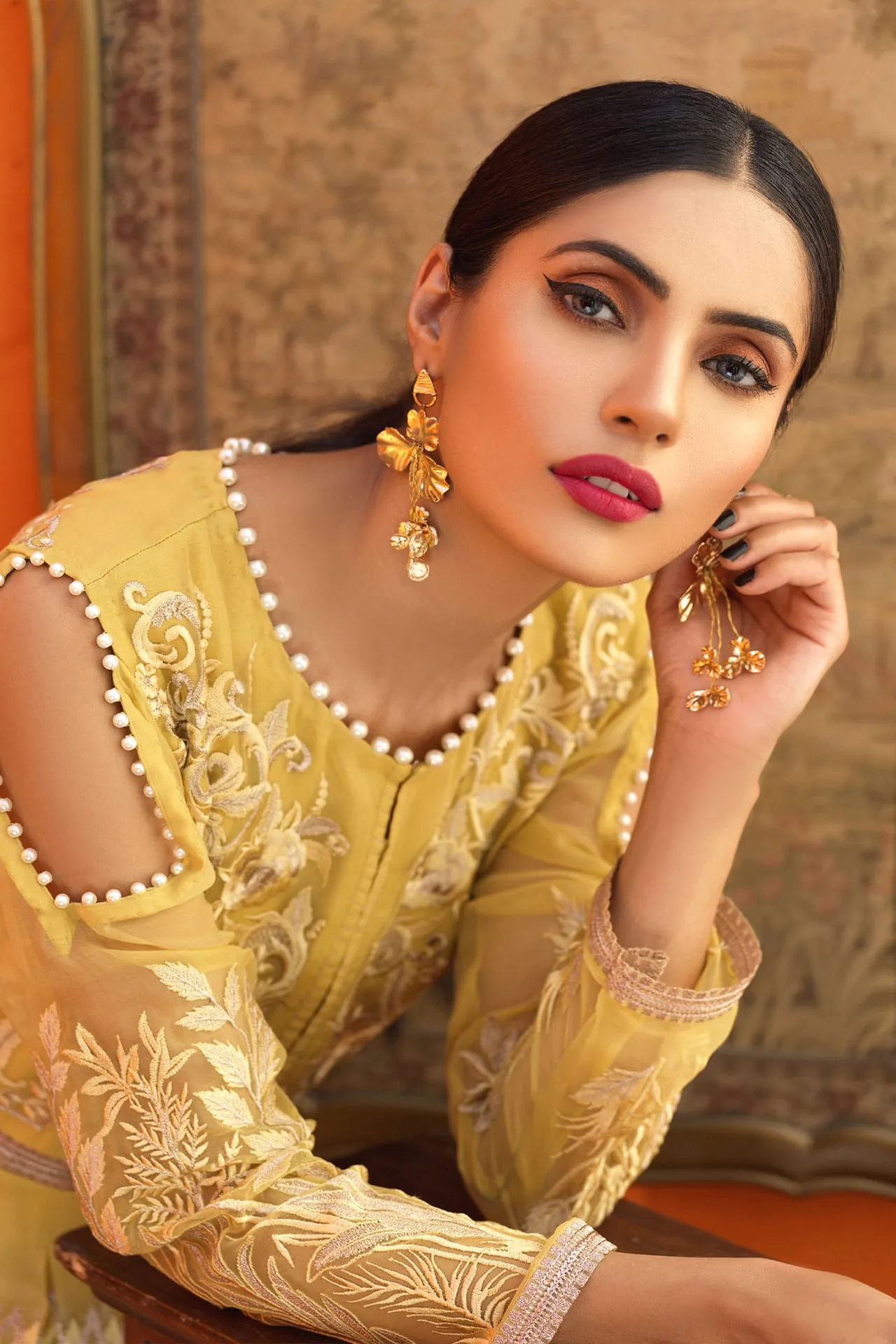 Elegant peplum Pakistani dress online # P2616