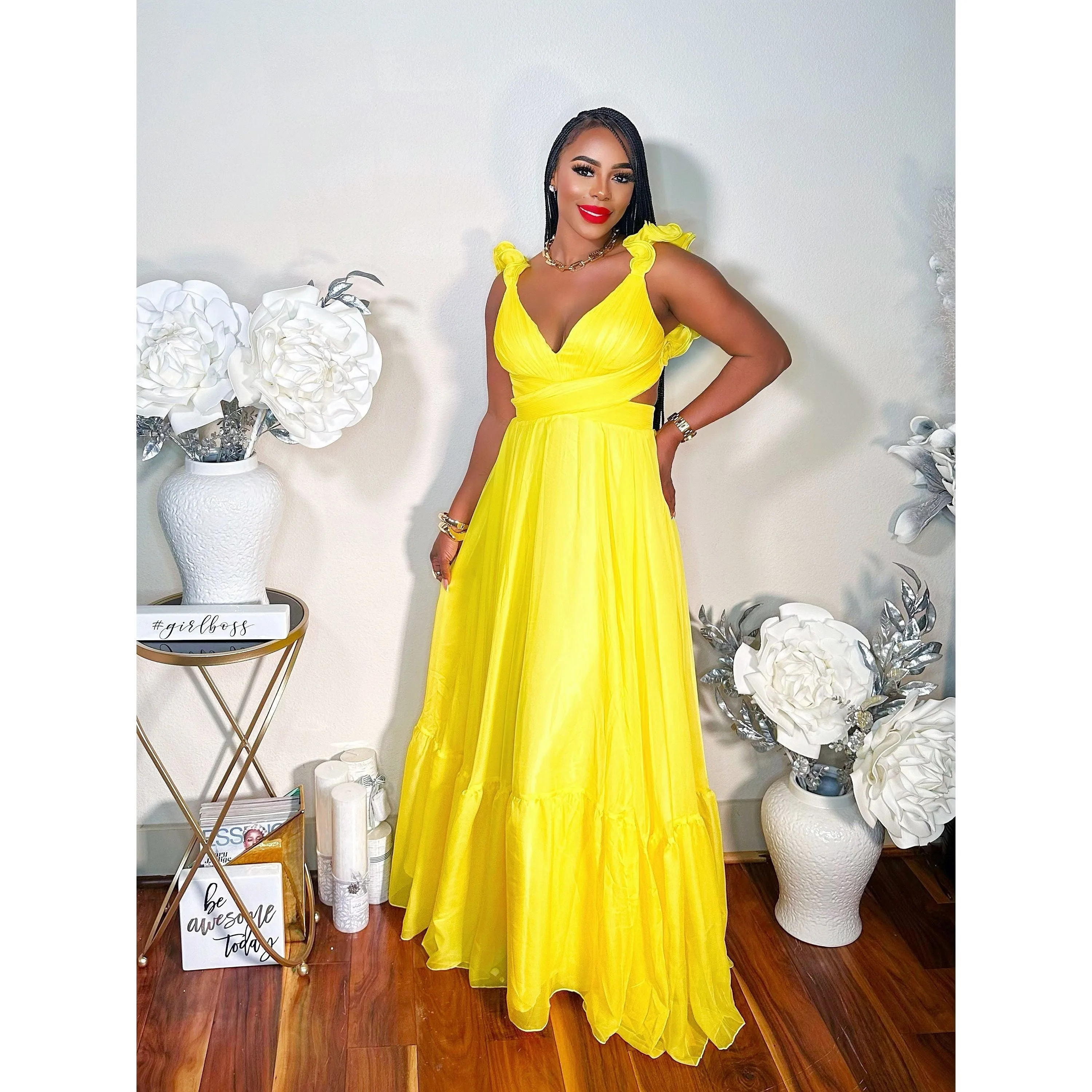 ELEGANT TASTE MAXI DRESS (YELLOW) (RESTOCK)