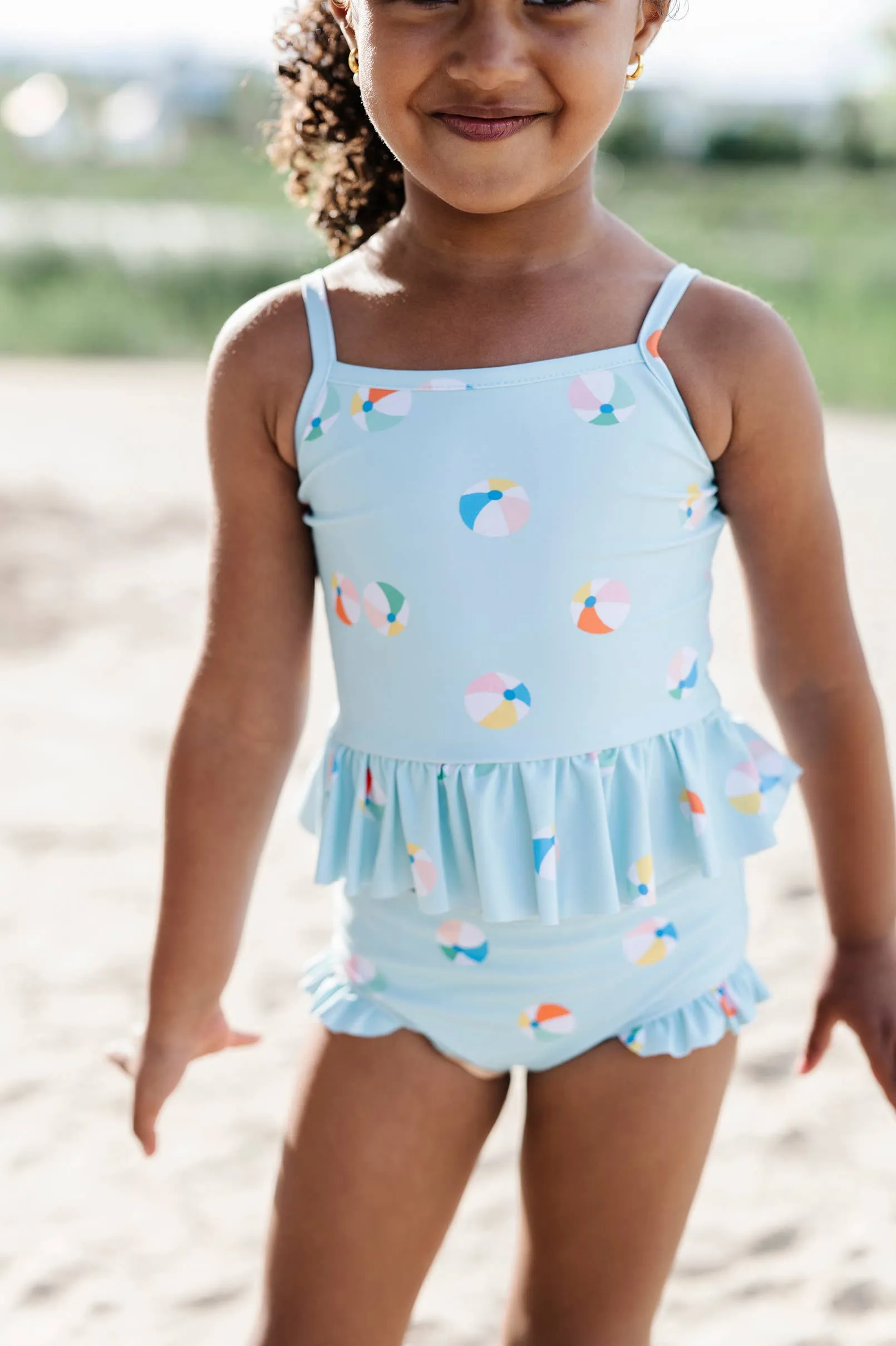 Emma Swim in Beach Ball | UPF 50 2-piece swimwear